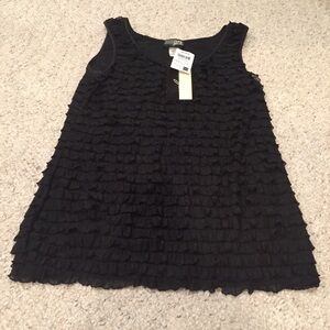 J.T.B black ruffle tank top. New with tags size M